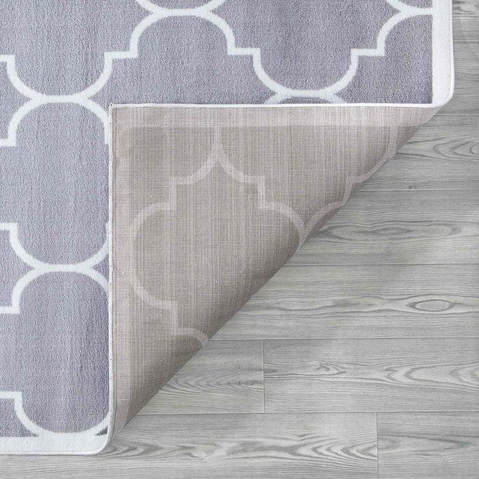 Trendy Border Trellis Rug - Grey