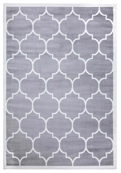 Trendy Border Trellis Rug - Grey