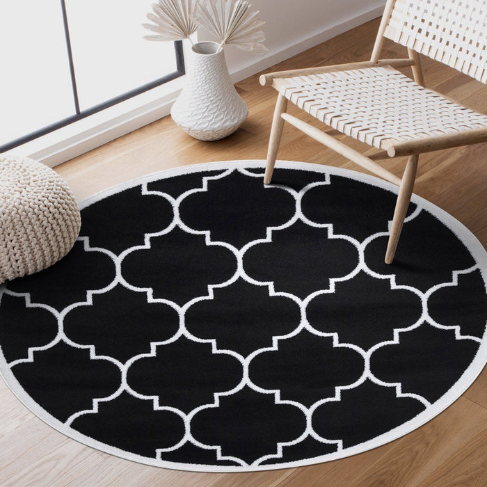 Trendy Border Trellis Rug V2 - Black