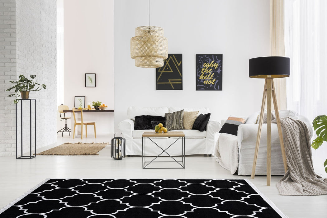 Trendy Border Trellis Rug V2 - Black