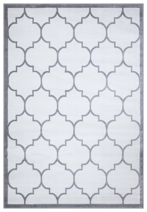 Trendy Border Trellis Rug V3 - White