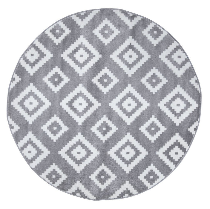 Trendy Diamond Trellis Rug - Grey