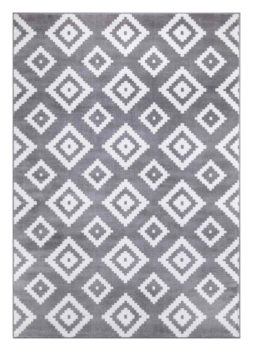 Trendy Diamond Trellis Rug - Grey