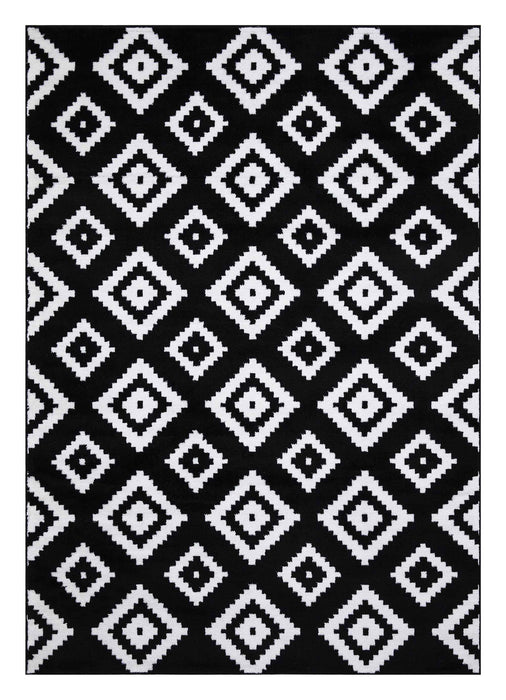 Trendy Diamond Trellis Rug V2 - Black