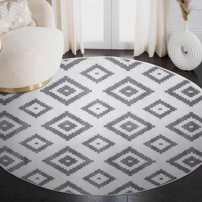 Trendy Diamond Trellis Rug V3 - White