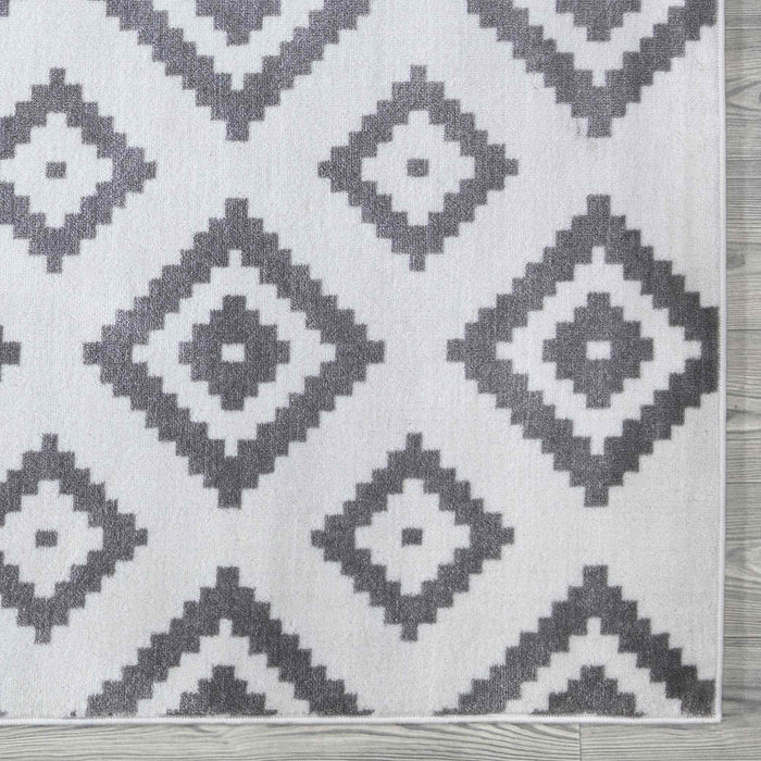 Trendy Diamond Trellis Rug V3 - White