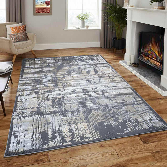 Velar Abstract Design Rug (V1) - Grey