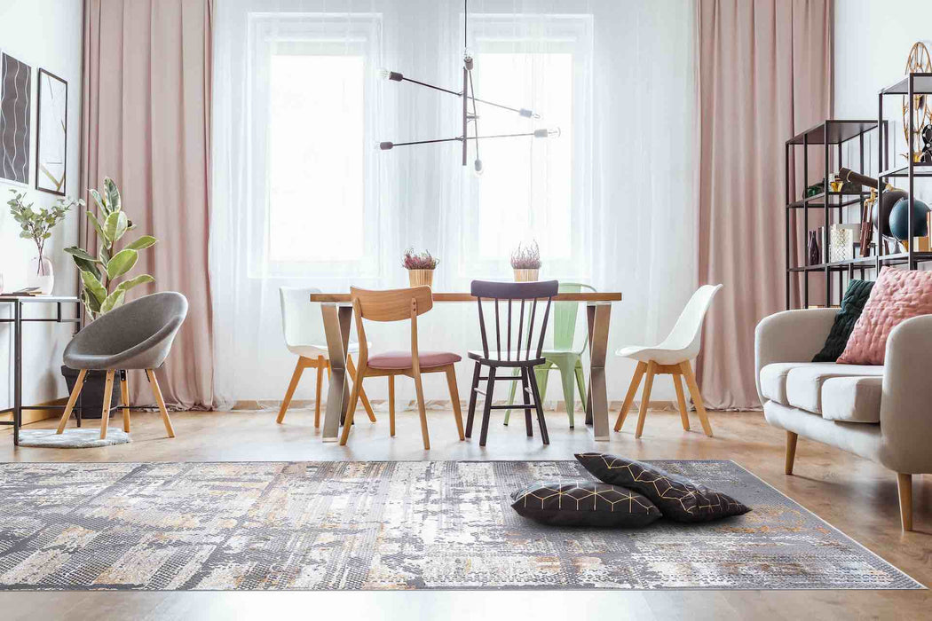 Velar Abstract Design Rug (V1) - Grey