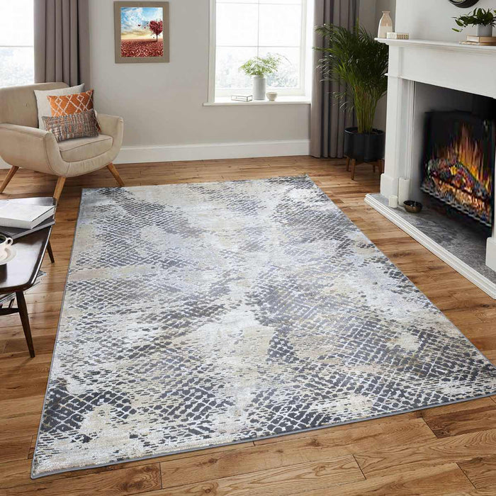 Velar Abstract Design Rug (V3) - Grey