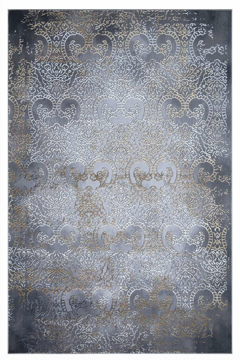 Velar Damask Design Rug - Grey