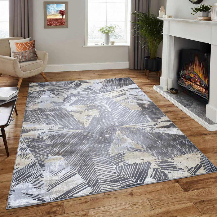 Velar Leaf Rug - Grey