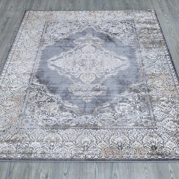 Velar Traditional Faded Rug - Grey