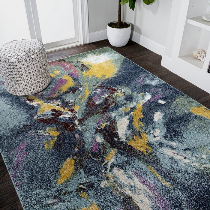 Venus Abstract Design Rug (V2) - Blue