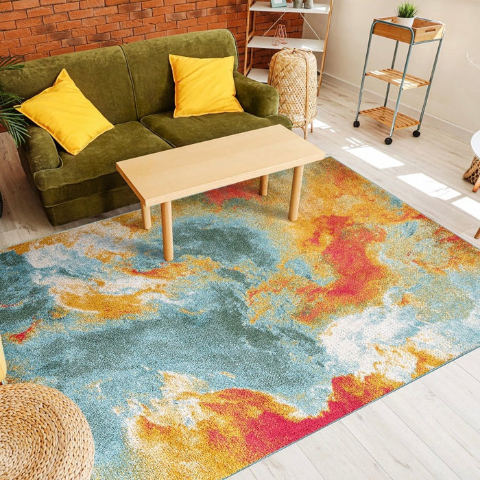 Venus Abstract Design Rug (V3) - Yellow