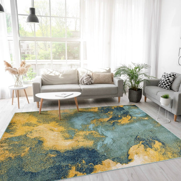 Venus Abstract Design Rug (V4) - Blue