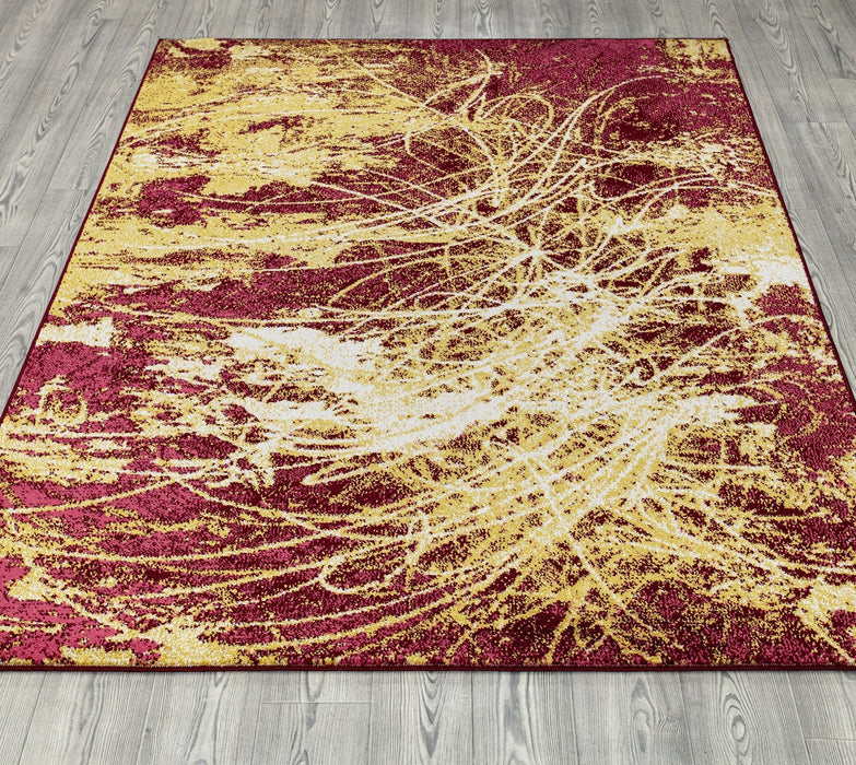 Venus Abstract Design Rug (V5) - Red