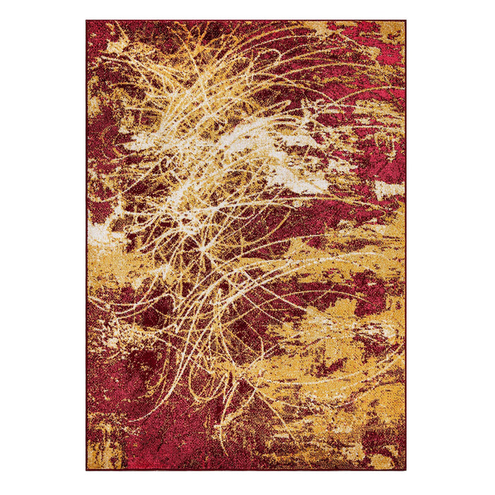 Venus Abstract Design Rug (V5) - Red