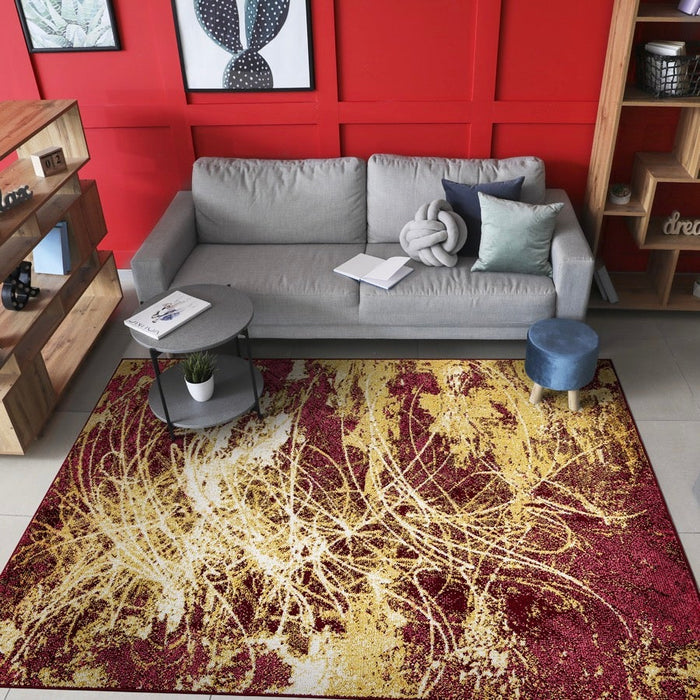 Venus Abstract Design Rug (V5) - Red