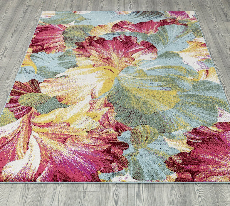 Venus Floral Design Rug (V2) - Blue