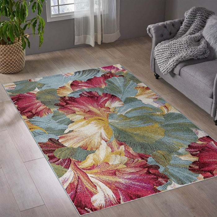 Venus Floral Design Rug (V2) - Blue