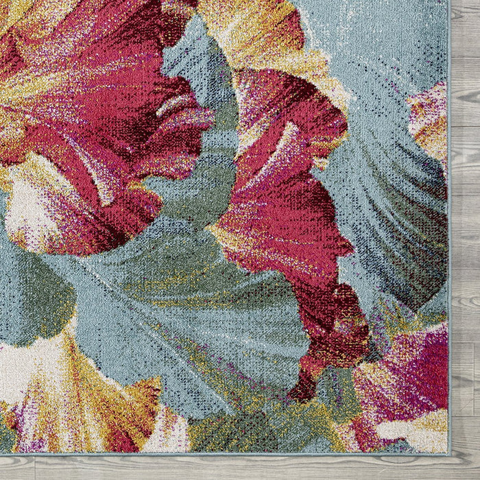 Venus Floral Design Rug (V2) - Blue